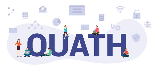 oauth open authentication concept with modern big vector image