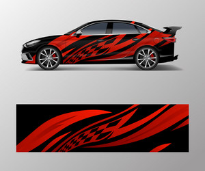 Racing Abstract Car Wrap Vector Image