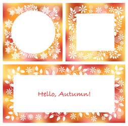 set of three abstract autumn frames vector