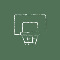 basketball hoop icon drawn in chalk vector