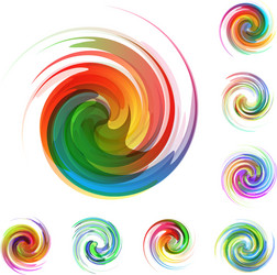 Colorful abstract icon set dynamic flow Royalty Free Vector