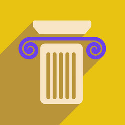 flat web icon with long shadow column vector image