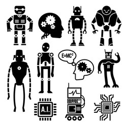 robots cyborgs androids and artificial vector image