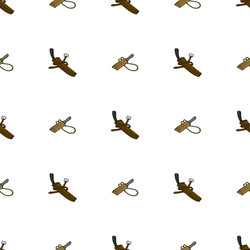 seamless pattern with sword and gun in case vector image