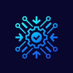 integration process icon with a gear vector