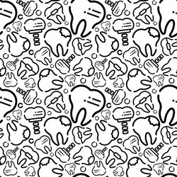 Seamless pattern on dental theme teeth Royalty Free Vector