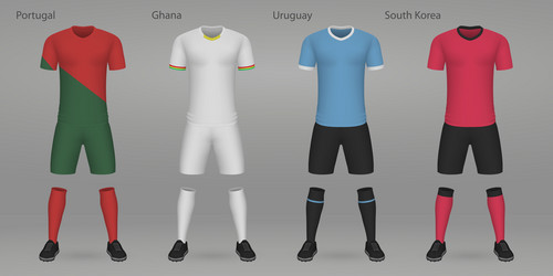 Set of football kits shirt template vector