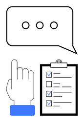 task selection with checklist speech bubble vector image