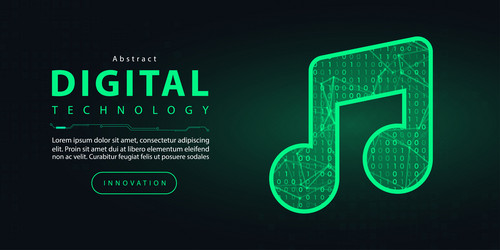 technology digital music note song futuristic ai vector