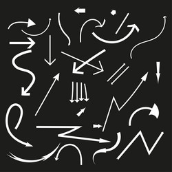 assorted arrows icons direction indicator symbols vector image