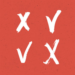 check marks red texture set vector image