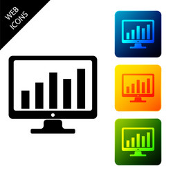 Computer screen with financial charts and graphs vector