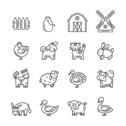 Farm animals set vector