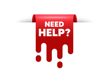 Need help symbol support service sign round Vector Image