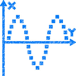 sinusoid plot grainy texture icon vector image