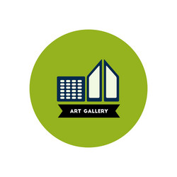 stylish icon in color circle building art gallery vector image