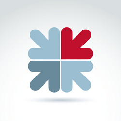abstract emblem with multidirectional arrows vector image