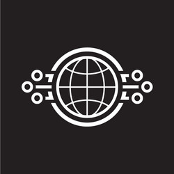 Global networking icon vector