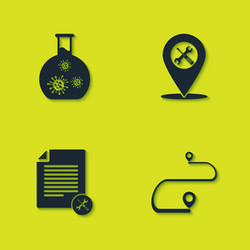 set test tube with virus route location file vector image