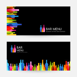 Bar menu design collection horizontal banners vector