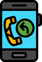 callback request line filled style icon design vector image