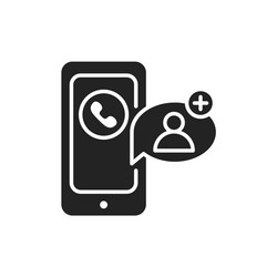 compiling a contact database glyph black icon vector image