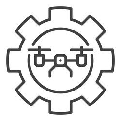drone inside cog wheel quadcopter configuration vector image