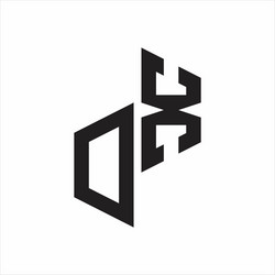 dx initial letters logo monogram with up to down vector image