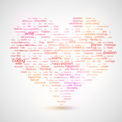 heart shape from letters - typographic composition vector image