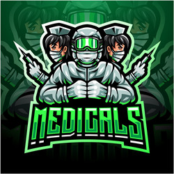 Medical Esports Mascot Logo Vector Image
