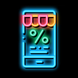 phone percent message neon glow icon vector