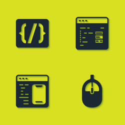 set programming language syntax computer mouse vector image