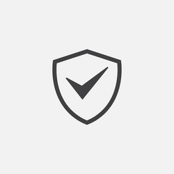shield with check mark icon logo template vector image