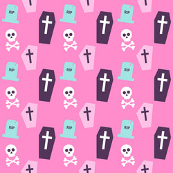 Trendy colors death halloween pattern vector