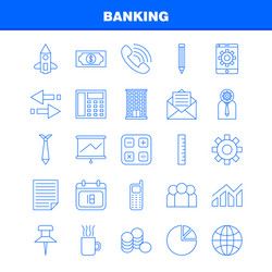 banking line icon for web print and mobile uxui vector image
