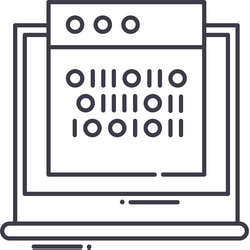 Binary Code Icon - Linear Style vector image