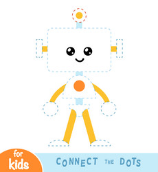 Connect the Dots Robot Game vector image