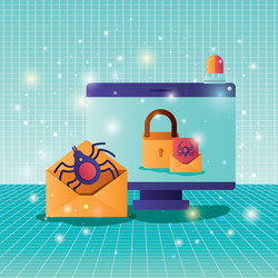cyber security with computer vector image