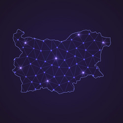 digital network map of bulgaria abstract connect vector image