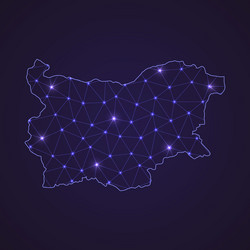 digital network map of bulgaria abstract connect vector