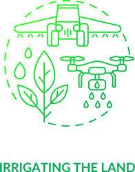 Irrigating land concept icon vector