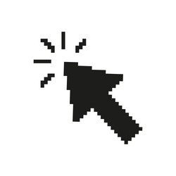 pixelated mouse cursor click icon digital vector image