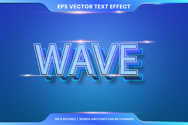 text effect in 3d wave words font styles theme vector image