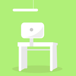 white table with computer screen monitor back view vector image