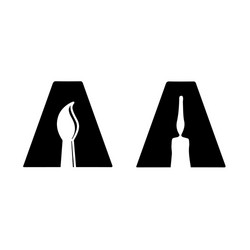 Ak brush stroke letter logo design black paint Vector Image