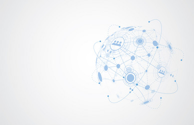 global network connection world map point vector image