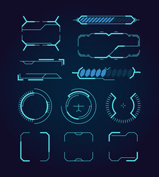 Hud futuristic user interface screen elements set Vector Image