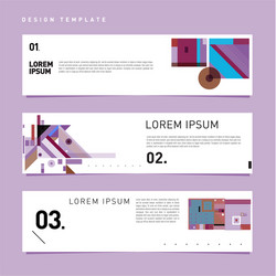 set abstract banner web design template retro vector image
