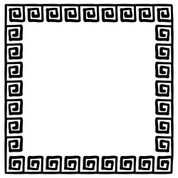 square frame with seamless meander pattern vector image