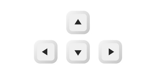 Computer buttons on keyboard in four directions vector